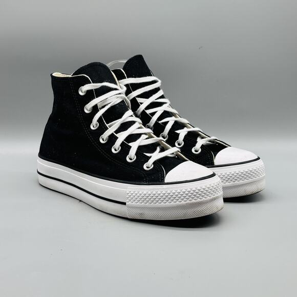Converse Shoes Womens 8.5 Black Chuck Taylor All Lift Platform High Top Sneakers - Picture 2 of 10